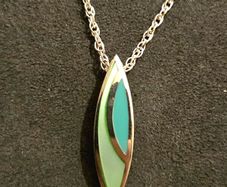 925 Sterling Silver Enamel Pendant Necklace