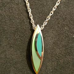 925 Sterling Silver Enamel Pendant Necklace