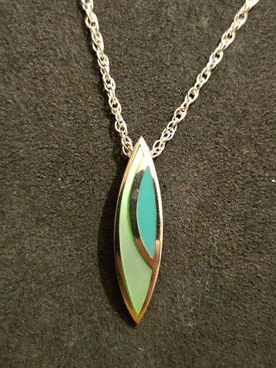 925 Sterling Silver Enamel Pendant Necklace