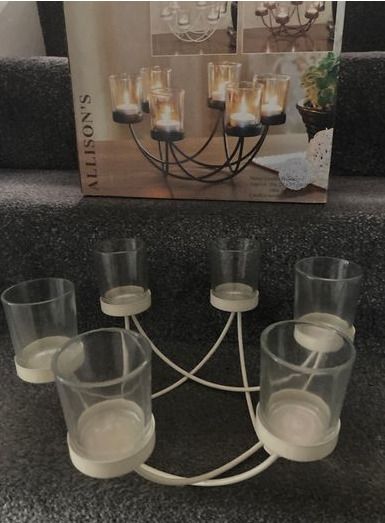 New in Box Metal 6 Candle Holder
