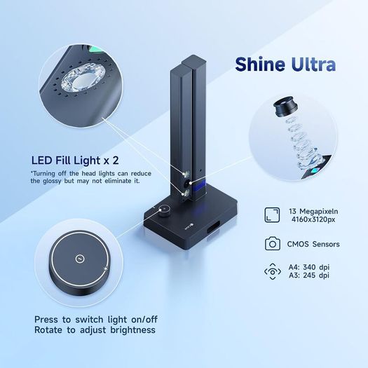 CZUR Shine Ultra Book & Document Scanner  13MP A3/A4  New & Unused