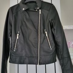 Dunnes Stores Black Faux Leather Moto / Biker Jacket