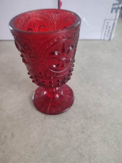 Rare find Red Flue-di-Lis Votive Goblet