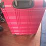 huge suitcase, metallic Shell suitcase, H 78, W 35, 4 rotating wheels, sturdy handle, zips working perfectly, Image 3