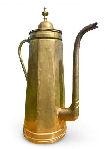 Antique Art Nouveau German Brass Coffee Pot  Kallmeyer & Harjes 55cm high