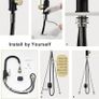 Pull Out Kitchen Sink Mixer Tap Mono Matte Black and Brushed Gold Kitchen Faucet with Pull Down Spray, Modern Single Lever Swivel Bar Taps 1 Hole with 3 Mode Spray Head Image 6