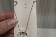Silver-Tone Interlinked Ring Pendant Necklace