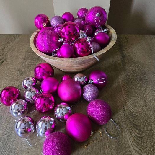 Pink Christmas baubles