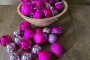 Pink Christmas baubles
