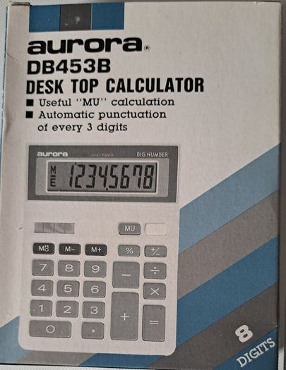 Aurora DB453B - Desk Top Calculator - New Old Stock