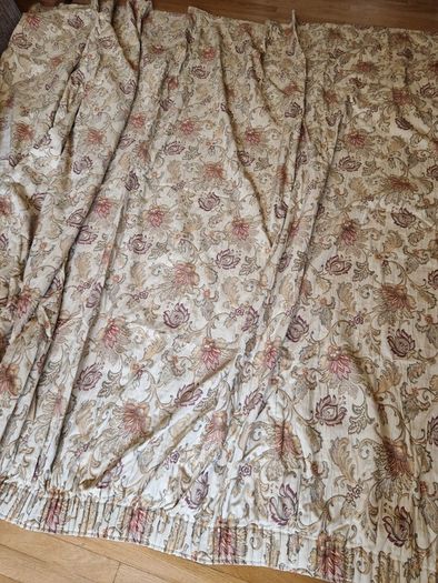 Vintage Francis Price Tapestry Jacquard Floral Curtains Very Large
