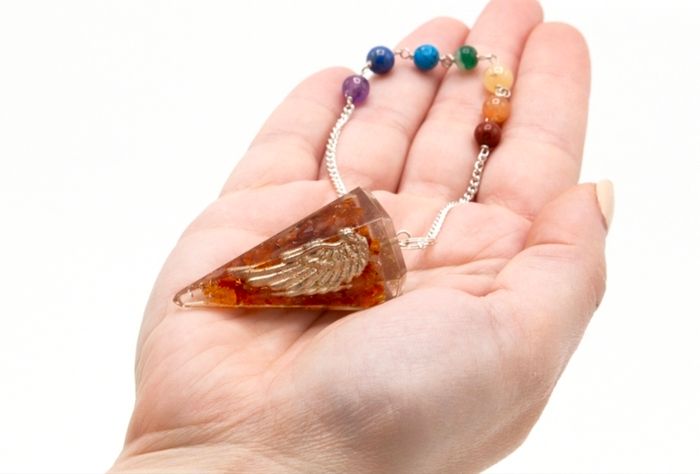 Orgonite Chakra Pendulum Reiki Crystal Dowsing Tool Healing Stones