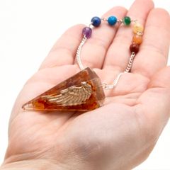 Orgonite Chakra Pendulum Reiki Crystal Dowsing Tool Healing Stones