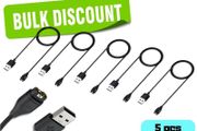 5x 1m USB Charging &amp; Data Cable for Garmin Fenix Forerunner Venu Vivoactive BULK / WHOLESALE