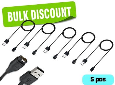 5x 1m USB Charging & Data Cable for Garmin Fenix Forerunner Venu Vivoactive BULK / WHOLESALE