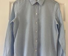 Ladies Blue Cotton Striped Shirt by H&M