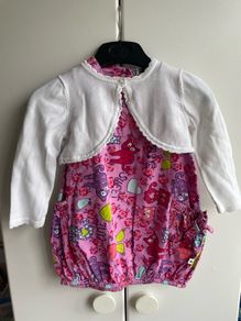 Girls dress with cat print, 18-24m
