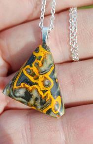 Bumblebee Jasper pendant on silver chain
