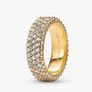 Pandora Timeless Pave Triple Row Gold Plated Ring Image 3
