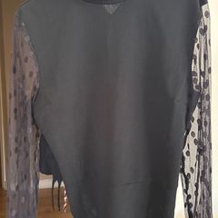 Boohoo Black Mesh Sleeve Bodysuit