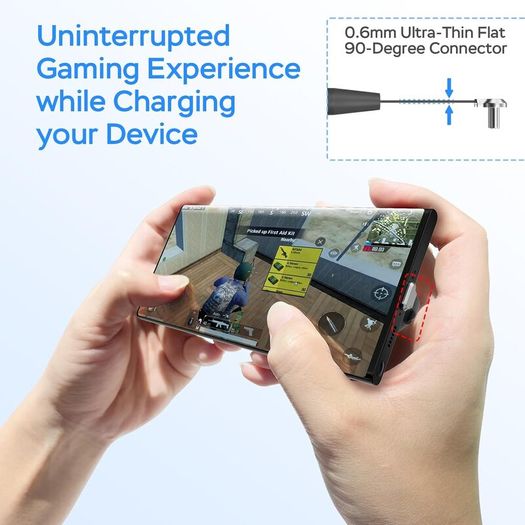 USB C to USB C Cable, 60W PD Fast Charging 3.3FT, 90 Degree Right Angle USB C Cable, Flat Charger Cord for iPhone 15, Samsung Galaxy, MacBook, iPad, Steam Deck, Nintendo Switch - New