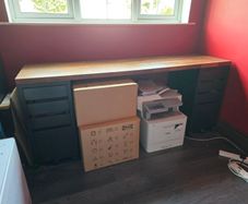 Black Custom Ikea Office Desk with drawers