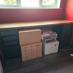 Black Custom Ikea Office Desk with drawers
