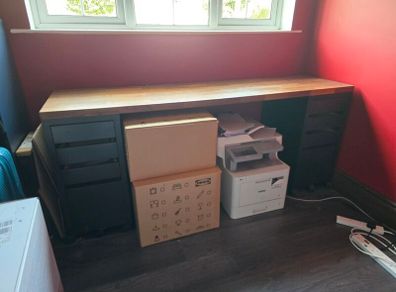 Black Custom Ikea Office Desk with drawers