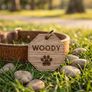 Personalised Walnut Dog Name Tag Image 2