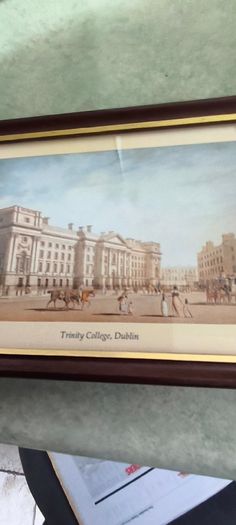 Set of  4 small framed pictuer of  Dublin different scenes.