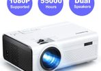 Projector,Mini Portable Video Home Projector Support Full HD 55000 Hours LED Lamp Life Home Cinema Compatible with Surround Sound USB MicroSD VGA PC PS4(Disinfected)