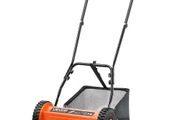 Push Reel Lawn Mower 35 cm, 5 Blades Manual Push Mower No Motor, 15-45 mm Adjustable Cutting Height, Walk-Behind Lawn Mowers with Grass