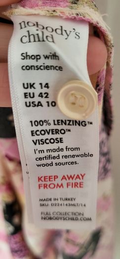 Nobody's Child pink floral midi Sz 14UK