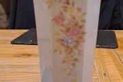 Flower vase white and pastel flowers