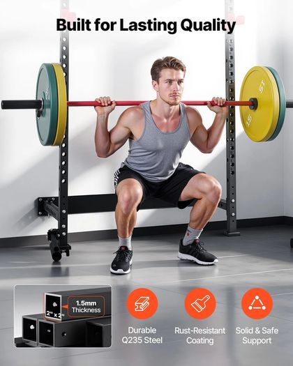 Multifunctional Squat Rack Folding Power Cage, Wall-Mounted 545KG Capacity