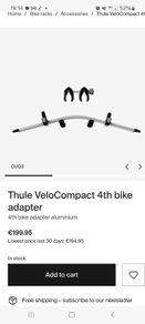 Thule Velo Compact 4 Bike Rack Towbar Mounted