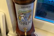 Very Rare Vintage Conac Glass &amp; Timber Decanter Set