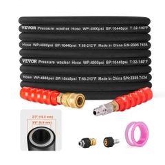 Pressure Washer Hose, 30.5m, Kink Free 3/8"-14.8 Male, 3/8"-15 Female For Most Brand Pressure Washers, 4.9'' Bending Radius, 4800 PSI Heavy Duty