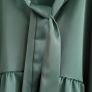 MADE IN ITALY bottle green silk style pussy bow longline blouse Sz XL (Fit 16-20UK) - Bnwot - Rrp 44.95 Image 4
