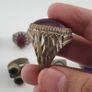 Antique Ring Collection Lot of 15 Mixed Brass & Stone,Glass Antique Style Rings Image 5