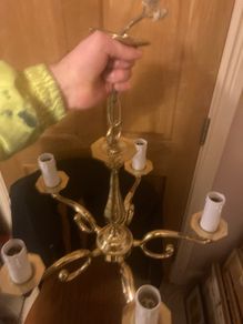 Vintage brass 5 light free postage