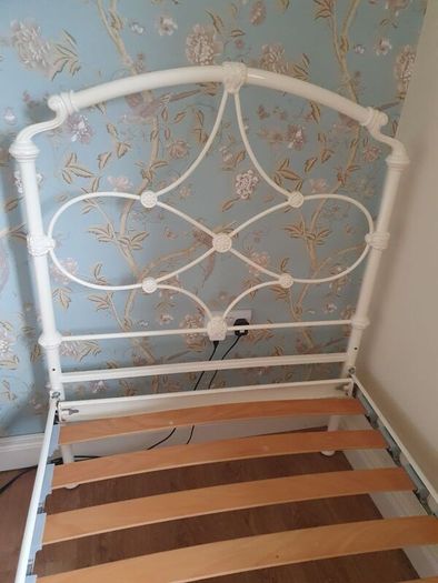 Cream Iron Single Bed