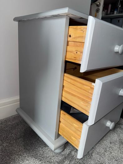 Solid Wood 3 Drawer Bedside Locker