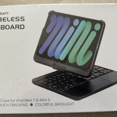 RAYMCRAFT for iPad mini 7 (A17 Pro, 2024) & Mini 6 (2021) Case with Keyboard, 7 Colors Backlit Keyboard with Trackpad, Auto Sleep/Wake, Rotatable Case for iPad mini 7th 6th Gen Black