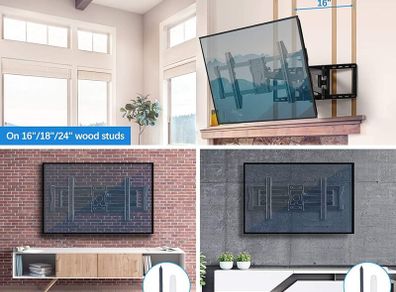 TV Wall Mount Bracket Full Motion for 50-90 Inch OLED QLED Flat Curved TV