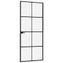 Interior Door Black 83x201.5 cm Tempered Glass&Aluminium Image 4