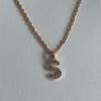 River Island Rose Gold Initial S Necklace Brand New With Tags Diamante Pendant Image 3