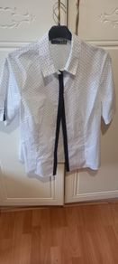 ladies polka dot blavk and white blouse