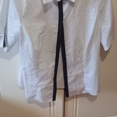 ladies polka dot blavk and white blouse