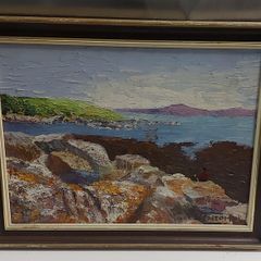 Framed vintage painting